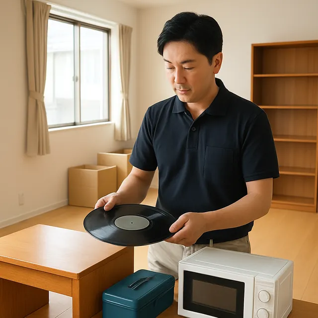戸田市でデスク・電子レンジ・レコードを確認する出張買取の事例イメージ