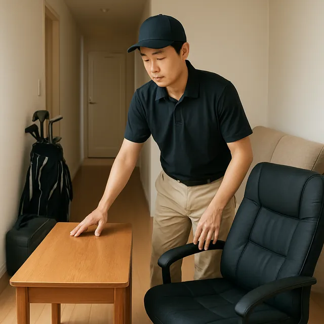 戸田市でデスク・リクライニングチェア・ゴルフ用品を確認する出張買取＋家片付けの事例イメージ
