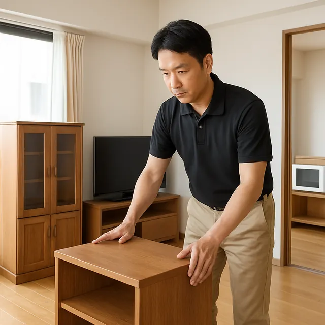 戸田市で食器棚・テレビボード・レンジ台を確認する出張買取＋不用品回収の事例イメージ