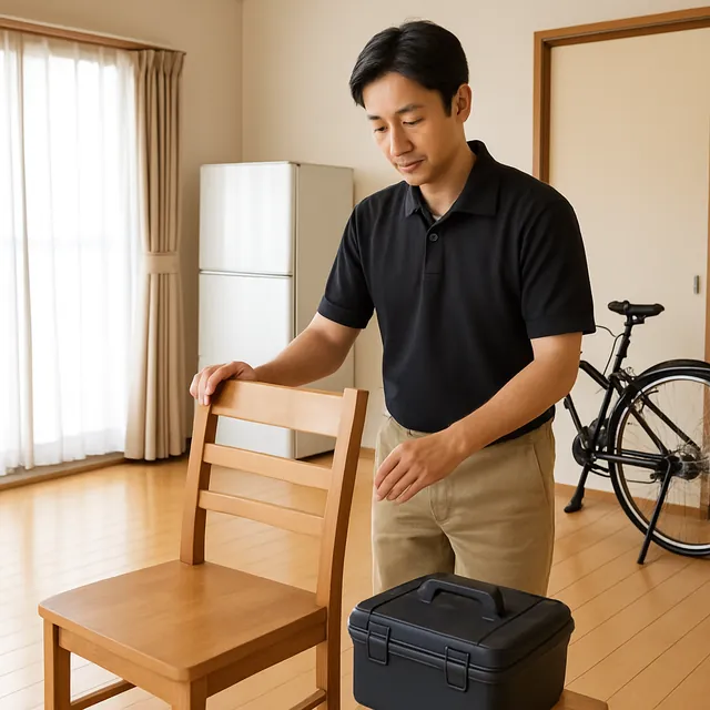 所沢市でダイニングチェア・工具箱・自転車を確認する出張買取の事例イメージ