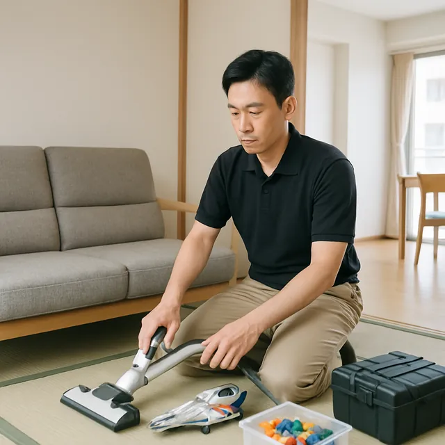 所沢市で3人掛けソファ・掃除機・ホビー用品を確認する出張買取＋家片付けの事例イメージ