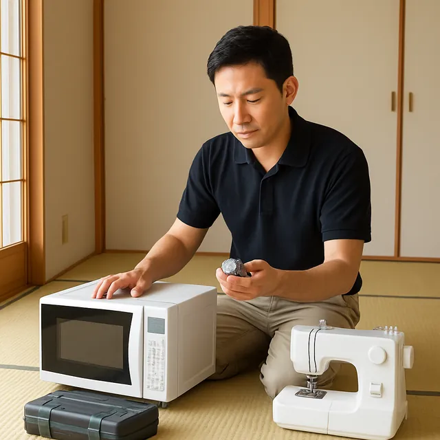 三芳町で食器棚・ミシン・腕時計を確認する出張買取＋遺品整理の事例イメージ