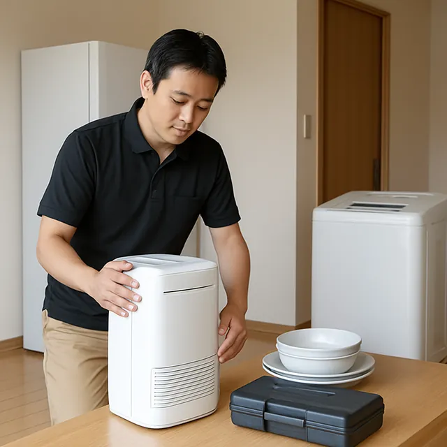 所沢市で除湿機・食器セット・工具箱を確認する出張買取＋遺品整理の事例イメージ