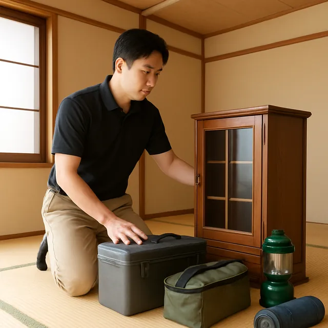 所沢市で食器棚・工具箱・アウトドア用品を確認する出張買取＋引越しの事例イメージ