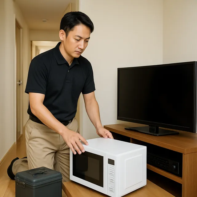 豊島区でレンジ台・有機ELテレビ・アンプを確認する出張買取の事例イメージ
