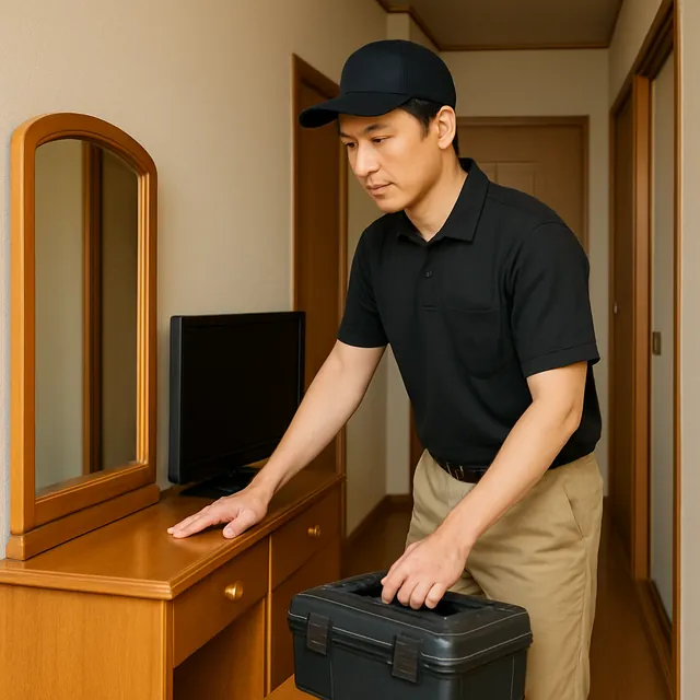 豊島区でドレッサー・液晶テレビ・工具箱を確認する出張買取＋家片付けの事例イメージ