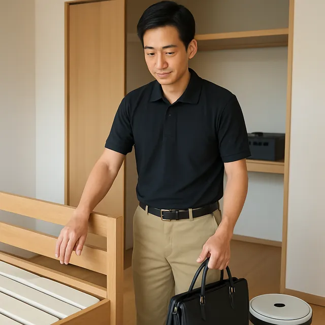 豊島区でベッドフレーム・ロボット掃除機・ブランドバッグを確認する出張買取＋遺品整理の事例イメージ