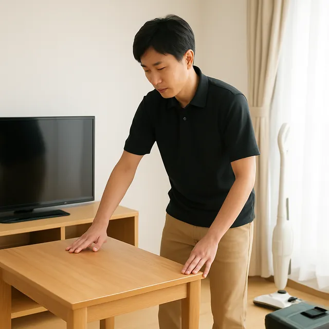 豊島区でダイニングテーブル・テレビボード・掃除機を確認する出張買取＋引越しの事例イメージ
