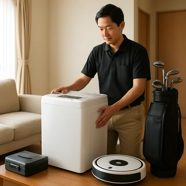 浦安市で縦型洗濯機・ロボット掃除機・ゴルフ用品を確認する出張買取の事例イメージ