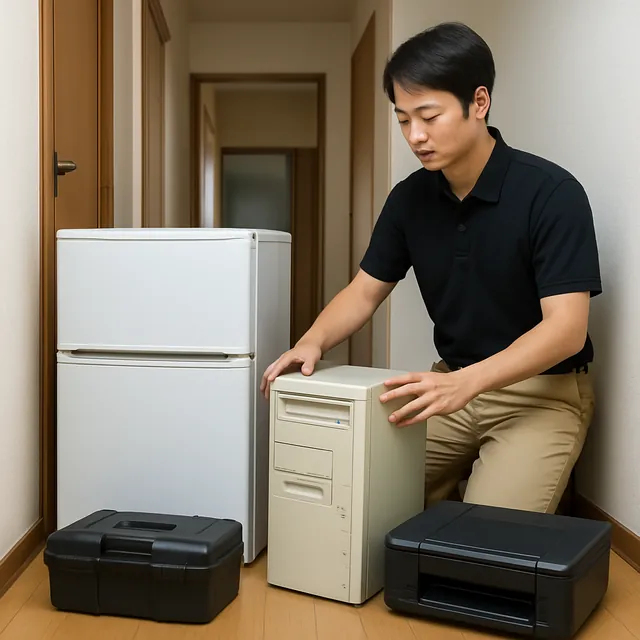 浦安市で冷蔵庫・パソコン・プリンターを確認する出張買取の事例イメージ