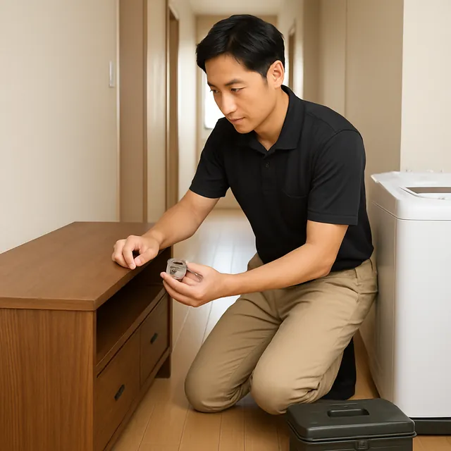 浦安市でテレビボード・縦型洗濯機・腕時計を確認する出張買取＋家片付けの事例イメージ