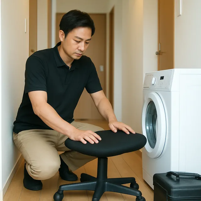 浦安市でオフィスチェア・ドラム式洗濯機・レコードを確認する出張買取＋引越しの事例イメージ