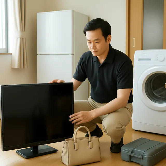 和光市で液晶テレビ・有機ELテレビ・ブランドバッグを確認する出張買取＋遺品整理の事例イメージ