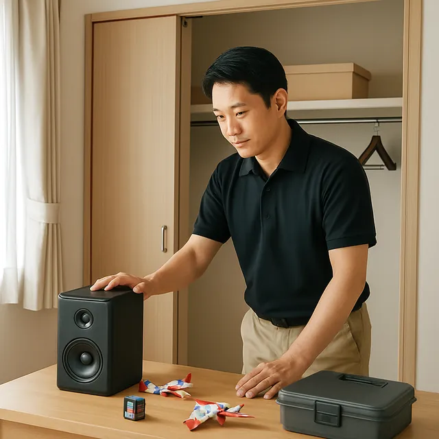 和光市でデスク・スピーカー・ホビー用品を確認する出張買取＋引越しの事例イメージ