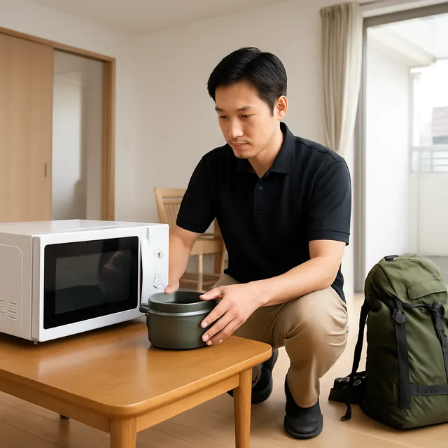 和光市でローテーブル・オーブンレンジ・アウトドア用品を確認する出張買取＋不用品回収の事例イメージ