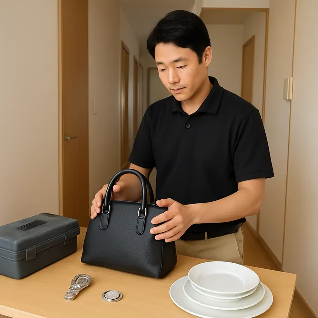 蕨市でブランドバッグ・腕時計・食器セットを確認する出張買取の事例イメージ