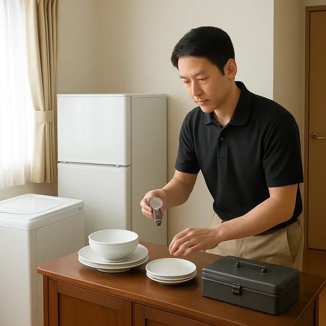 蕨市でサイドボード・腕時計・食器セットを確認する出張買取＋家片付けの事例イメージ
