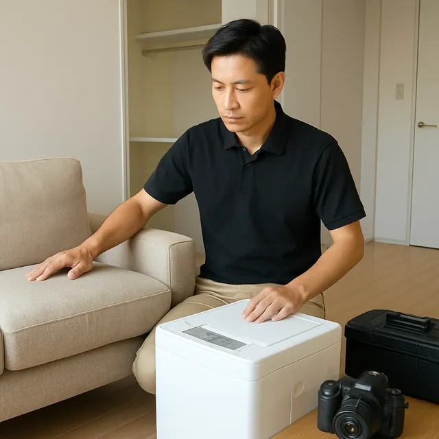 蕨市でカウチソファ・縦型洗濯機・カメラを確認する出張買取＋家片付けの事例イメージ