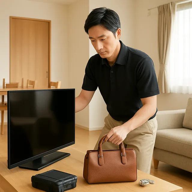 大和市で有機ELテレビ・ブランドバッグ・腕時計を確認する出張買取の事例イメージ