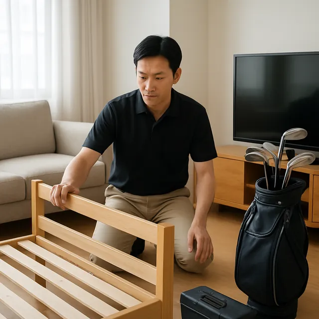 大和市でベッドフレーム・液晶テレビ・ゴルフ用品を確認する出張買取の事例イメージ