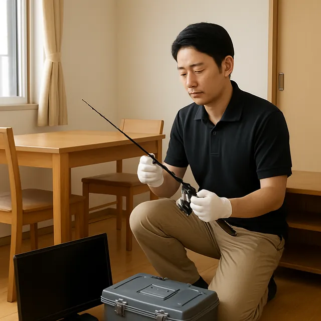 大和市でダイニングテーブル・デスク・釣具を確認する出張買取＋家片付けの事例イメージ