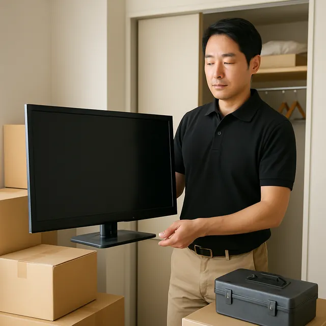 大和市で有機ELテレビ・モニター・工具箱を確認する出張買取＋家片付けの事例イメージ