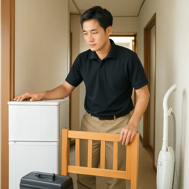 八潮市でベッドフレーム・冷蔵庫・掃除機を確認する出張買取＋家片付けの事例イメージ