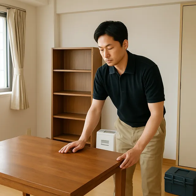 八潮市でダイニングテーブル・本棚・除湿機を確認する出張買取＋遺品整理の事例イメージ