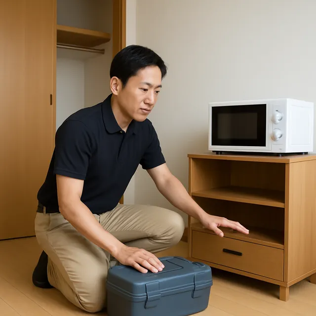八潮市でテレビボード・レンジ台・電動工具を確認する出張買取＋不用品回収の事例イメージ
