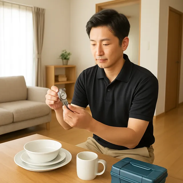 横浜市で腕時計・食器セット・電動工具を確認する出張買取＋引越しの事例イメージ