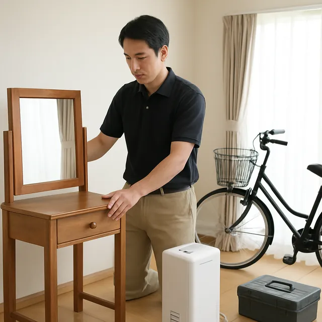 毛呂山町で自転車・除湿機・工具箱を確認する出張買取＋不用品回収の事例イメージ