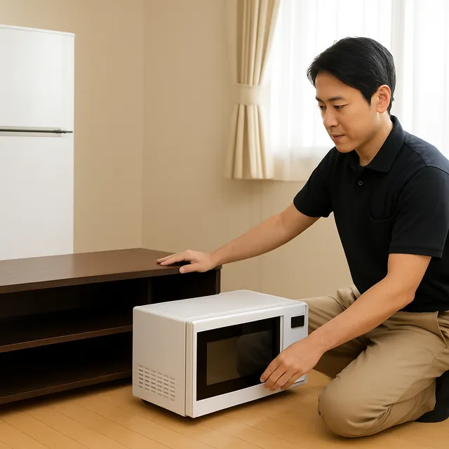 横須賀市でテレビボード・オーブンレンジ・ゴルフ用品を確認する出張買取＋遺品整理の事例イメージ