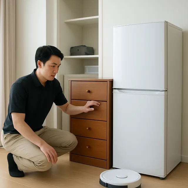 横須賀市で洋服タンス・掃除機・ロボット掃除機を確認する出張買取＋不用品回収の事例イメージ