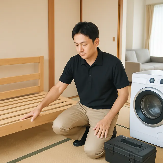 吉川市でベッドフレーム・ドラム式洗濯機・電動工具を確認する出張買取の事例イメージ