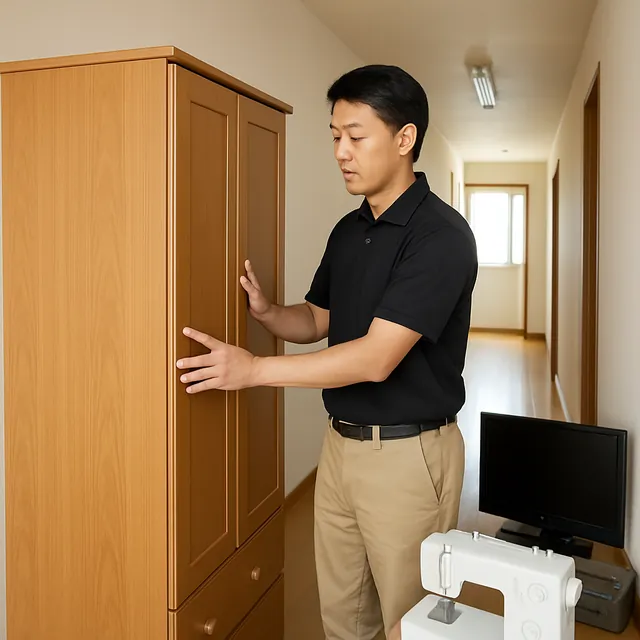 吉川市で洋服タンス・液晶テレビ・ミシンを確認する出張買取の事例イメージ