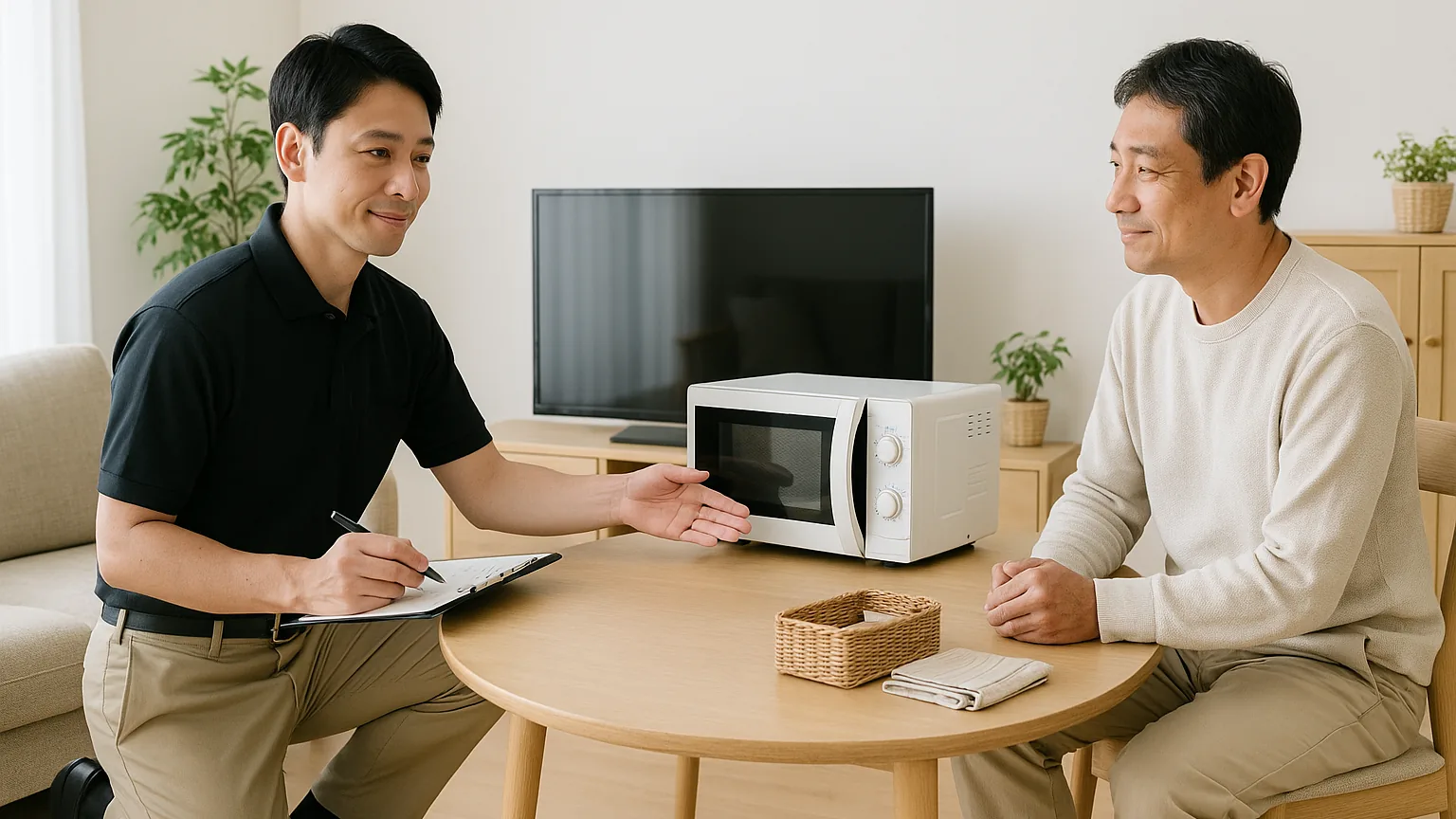ご自宅で家財を査定するスタッフ（イメージ）
