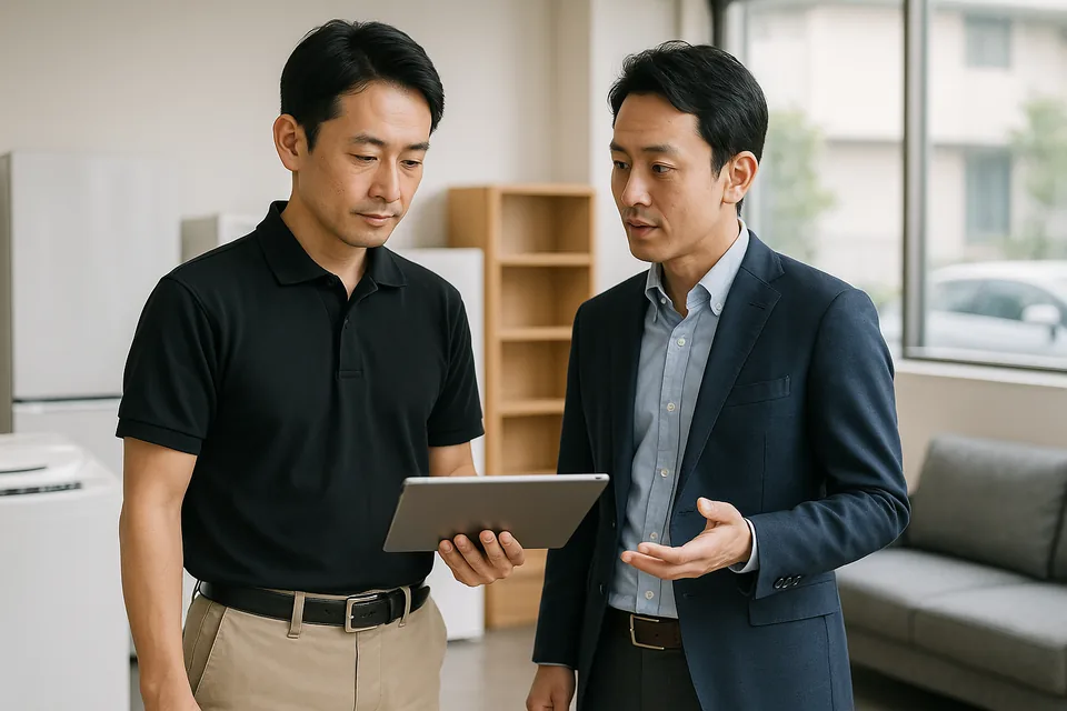 地域の買取店様との商談（イメージ）