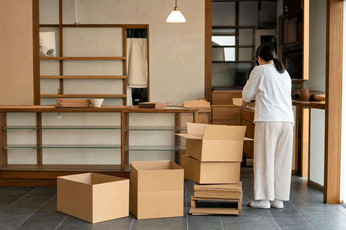 片付け中の店内(イメージ)