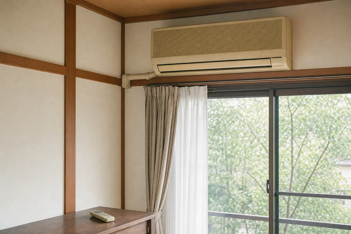 壁に付いたエアコンの室内機（イメージ）