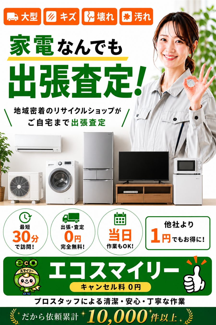 足立区のエアコン買取。出張対応・最短即日・出張見積り無料。