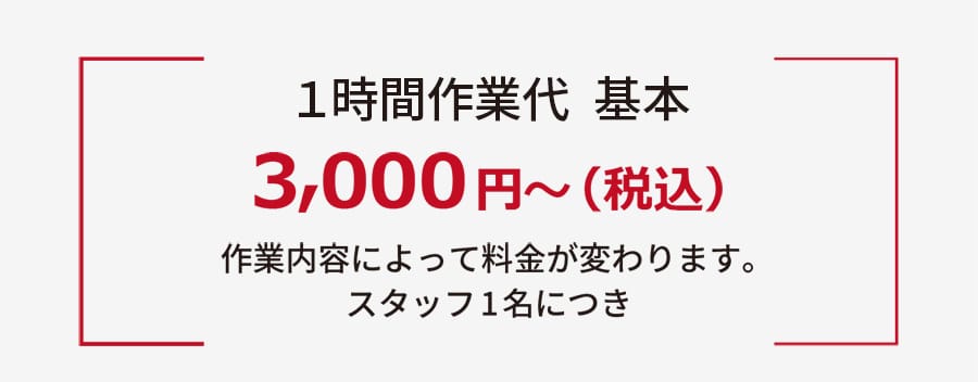 中野区の便利屋サービス料金案内｜1時間作業代基本3,000円から対応
