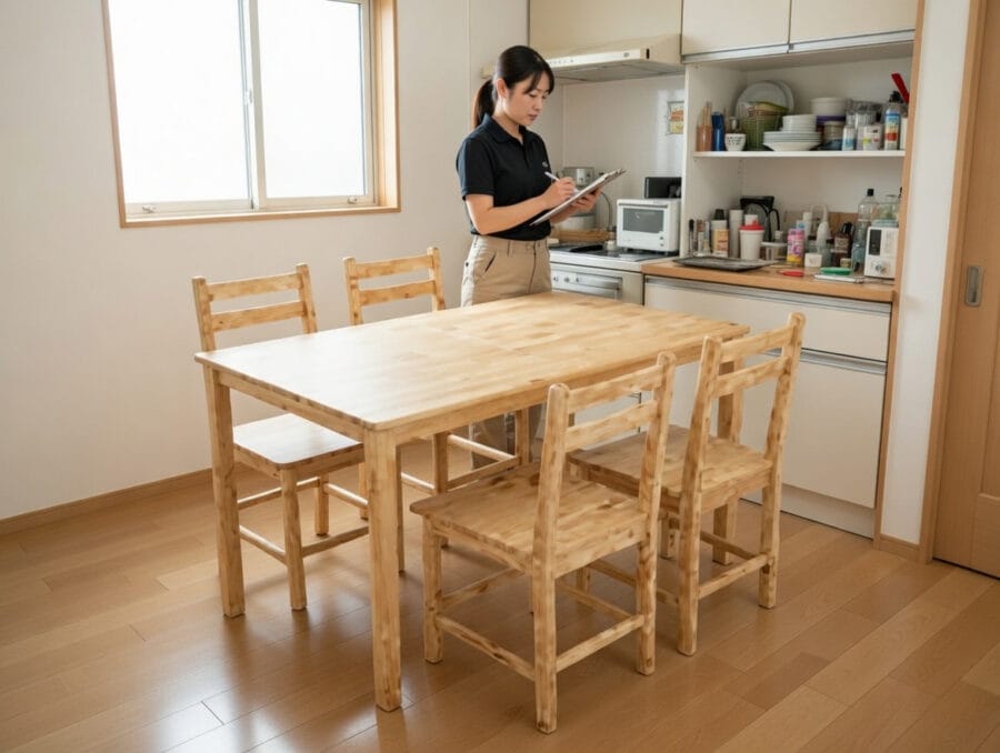 {商品名}を出張査定しているスタッフ