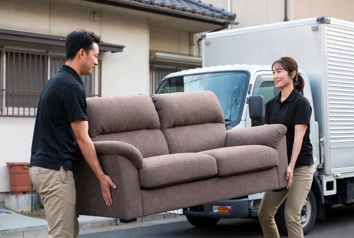 不用品買取と回収を行うスタッフの出張作業風景