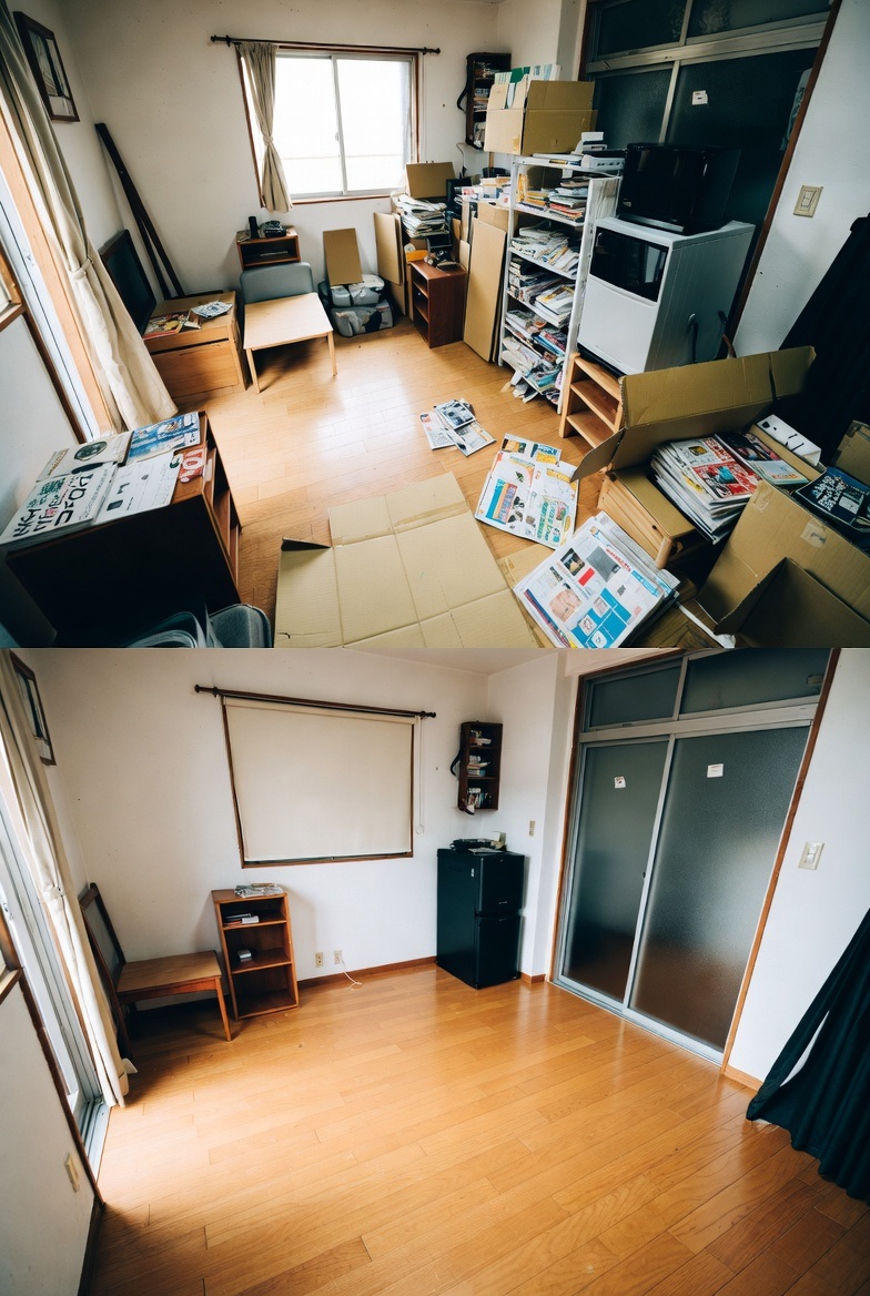 不用品買取回収後の室内写真