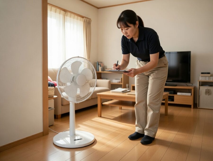 {商品名}を出張査定しているスタッフ