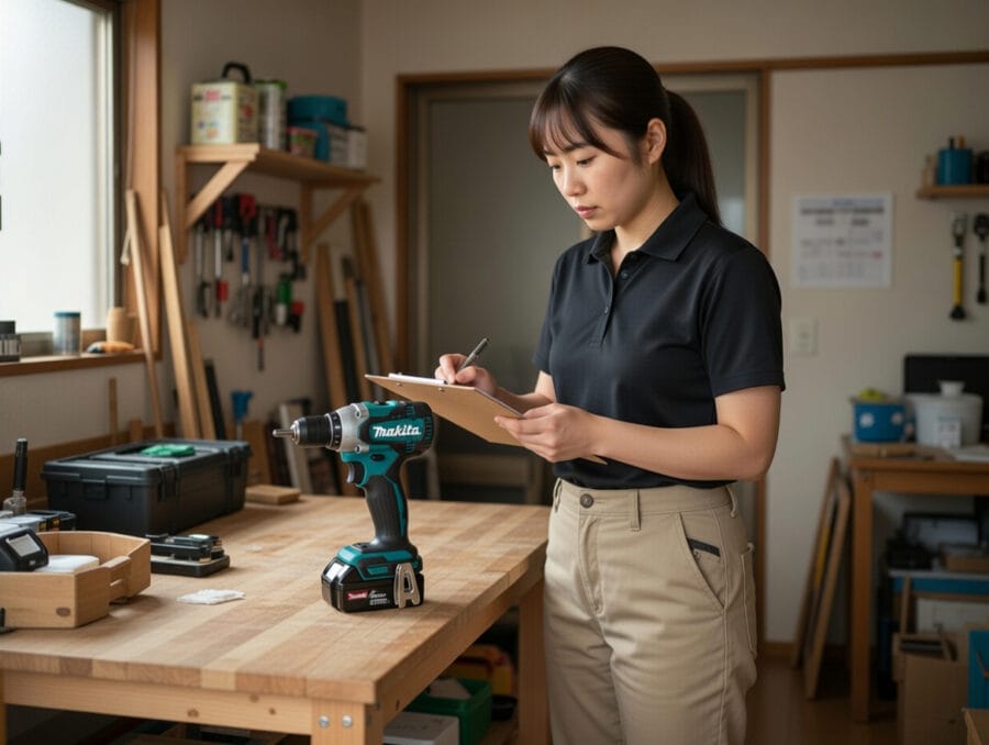 {商品名}を出張査定しているスタッフ