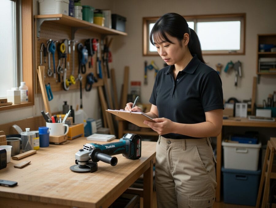 {商品名}を出張査定しているスタッフ