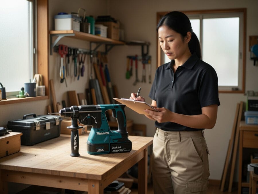 {商品名}を出張査定しているスタッフ