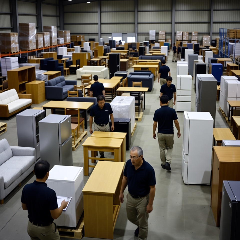 不用品の海外輸出リユース風景