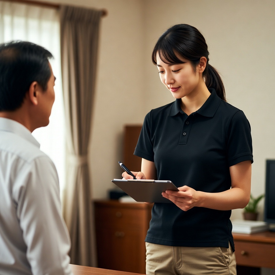 無料出張査定を行う不用品買取スタッフ